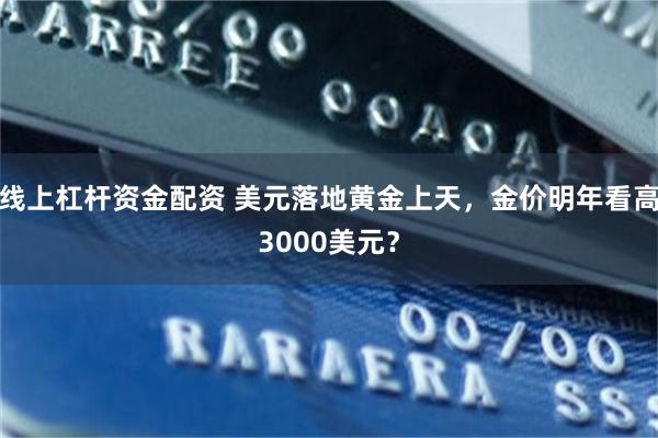 线上杠杆资金配资 美元落地黄金上天，金价明年看高3000美元？