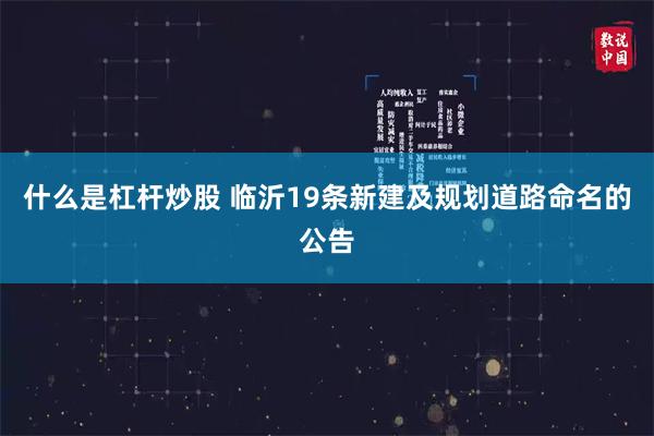 什么是杠杆炒股 临沂19条新建及规划道路命名的公告