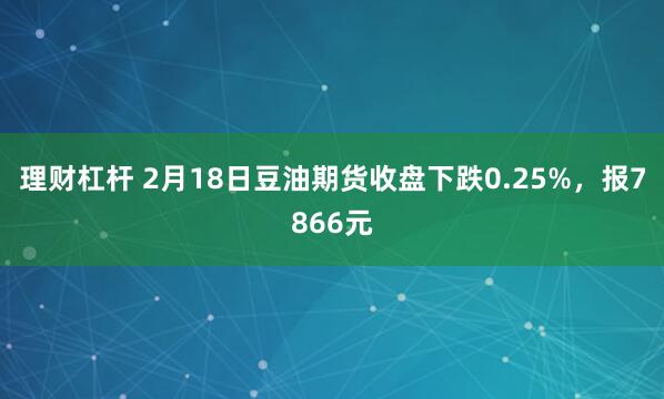 理财杠杆 2月18日豆油期货收盘下跌0.25%，报7866元