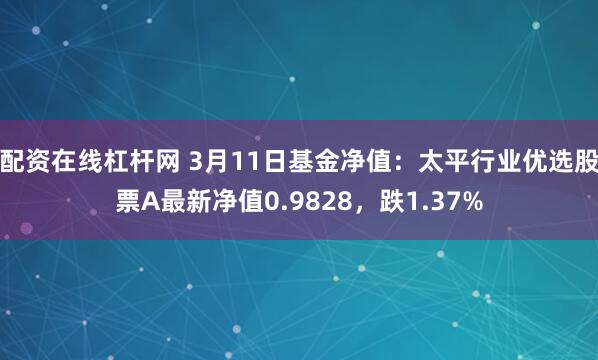 配资在线杠杆网 3月11日基金净值：太平行业优选股票A最新净值0.9828，跌1.37%